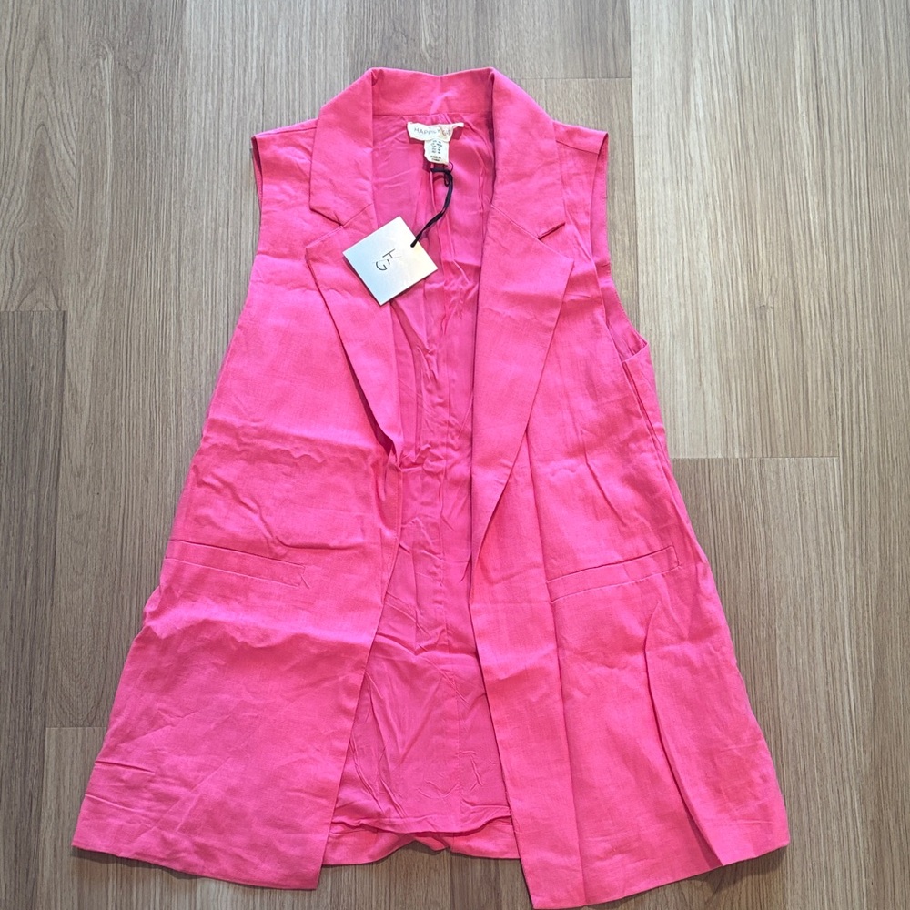 Sleeveless Pink Vest Blazer NWT